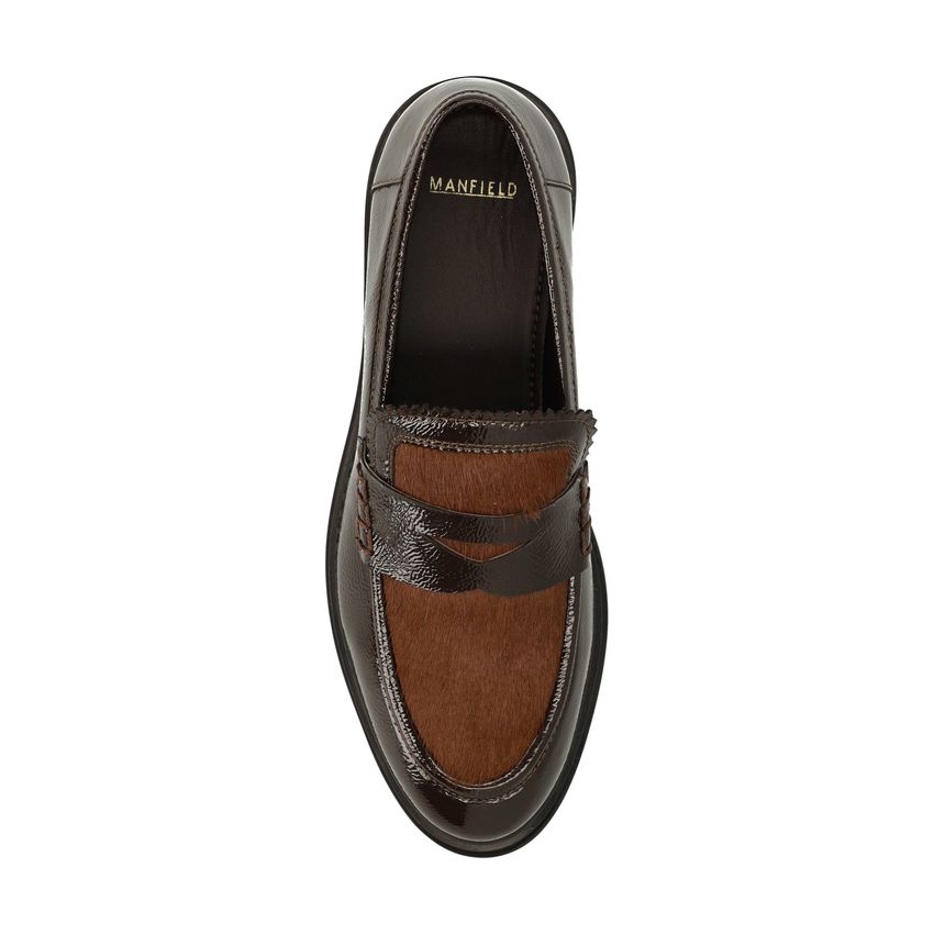 Bruine lakleren loafers