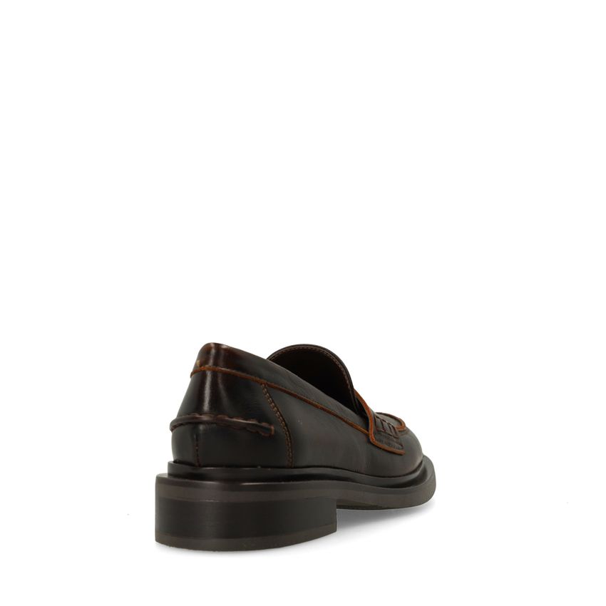 Bruine leren loafers