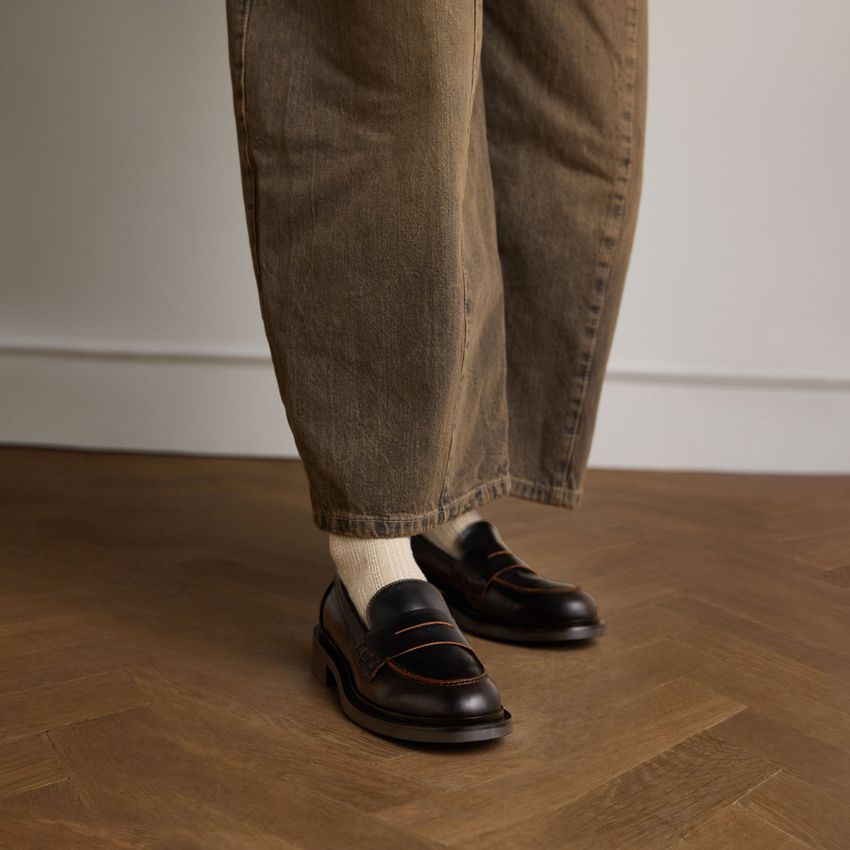 Braune Leder-Loafer