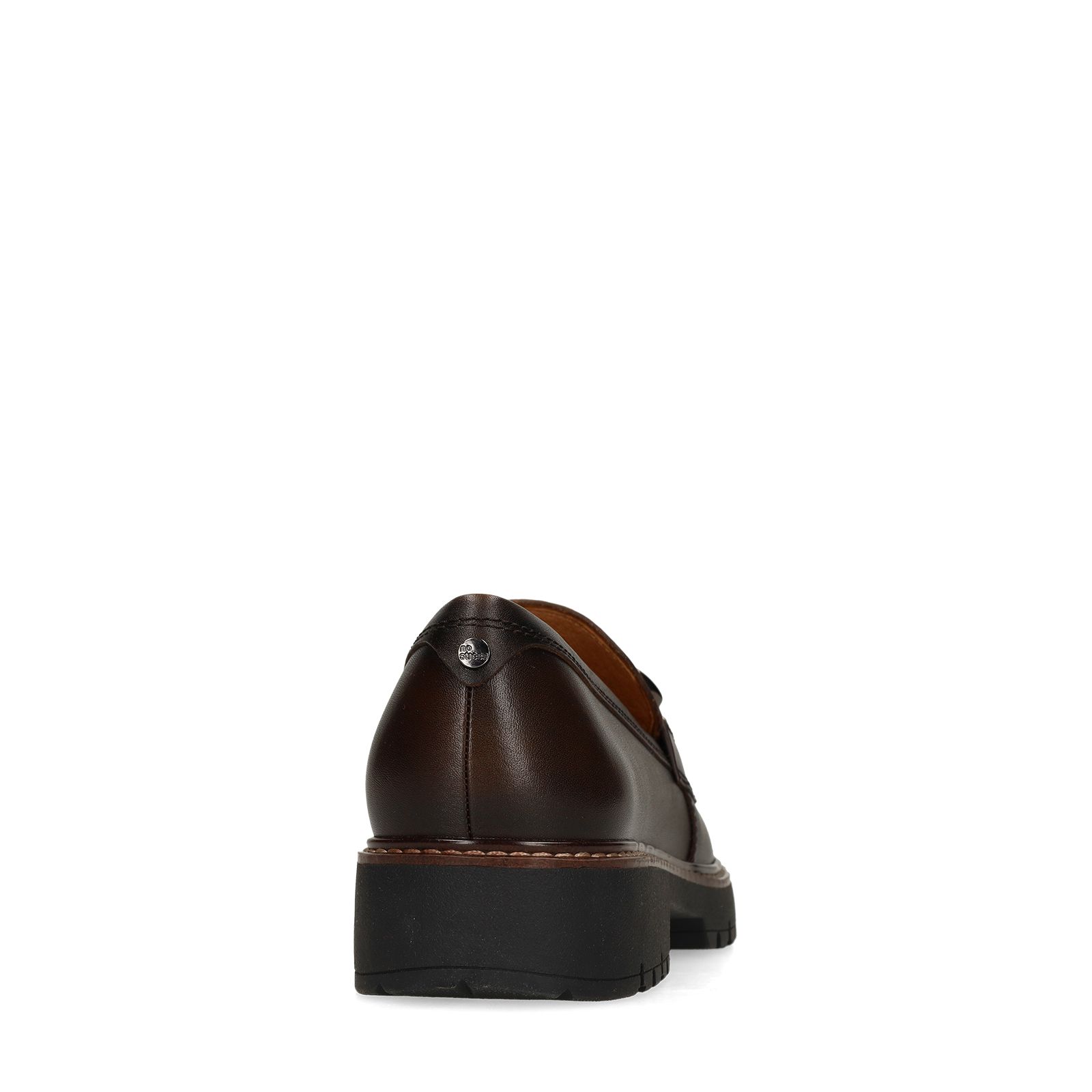 Dunkelbraune Leder-Loafer mit Kette