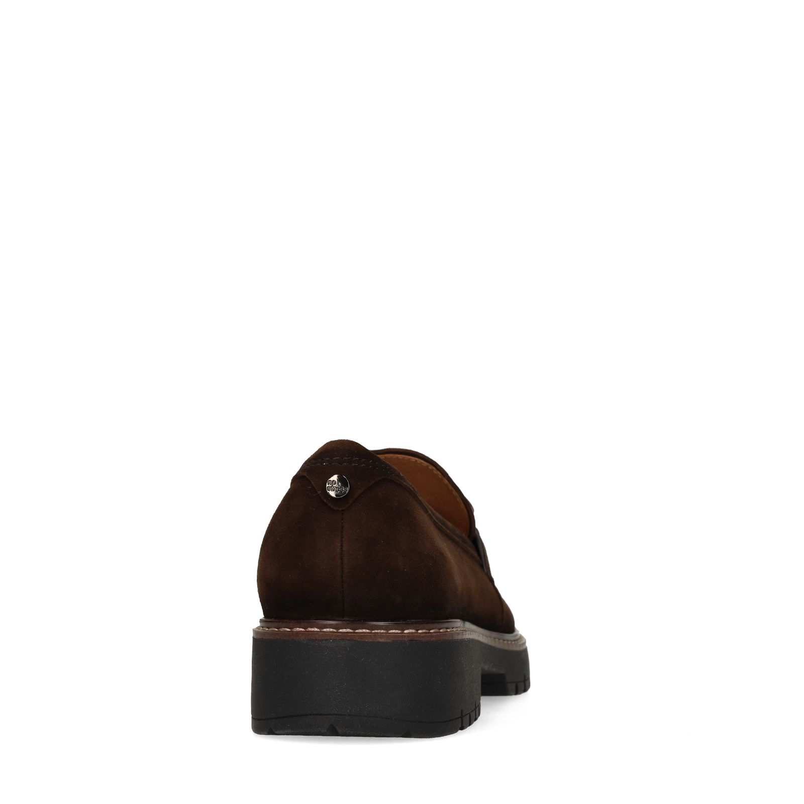 Donkerbruine suède loafers met chain