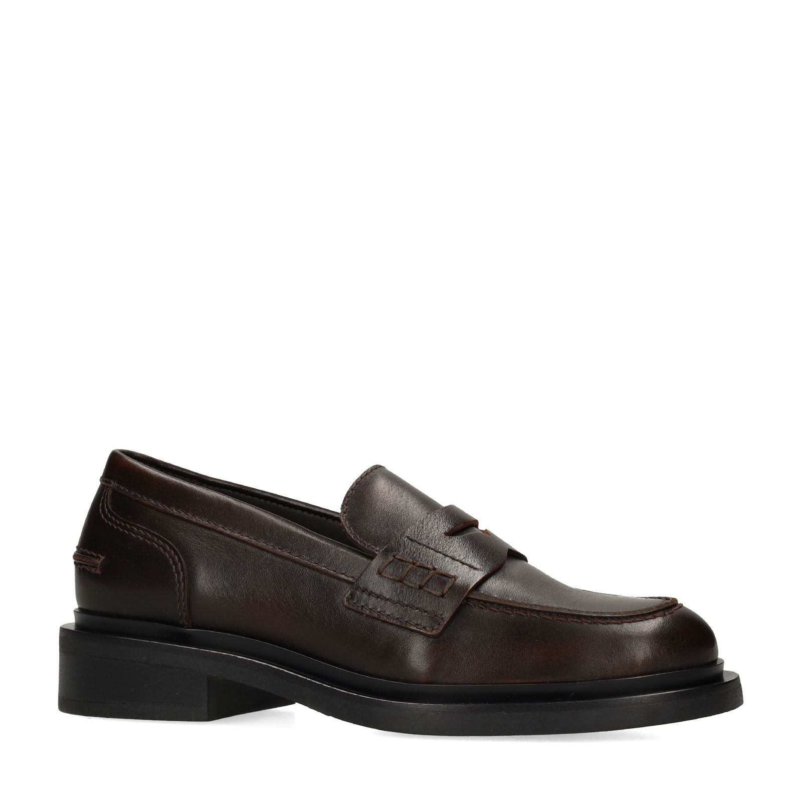 Bruine leren loafers