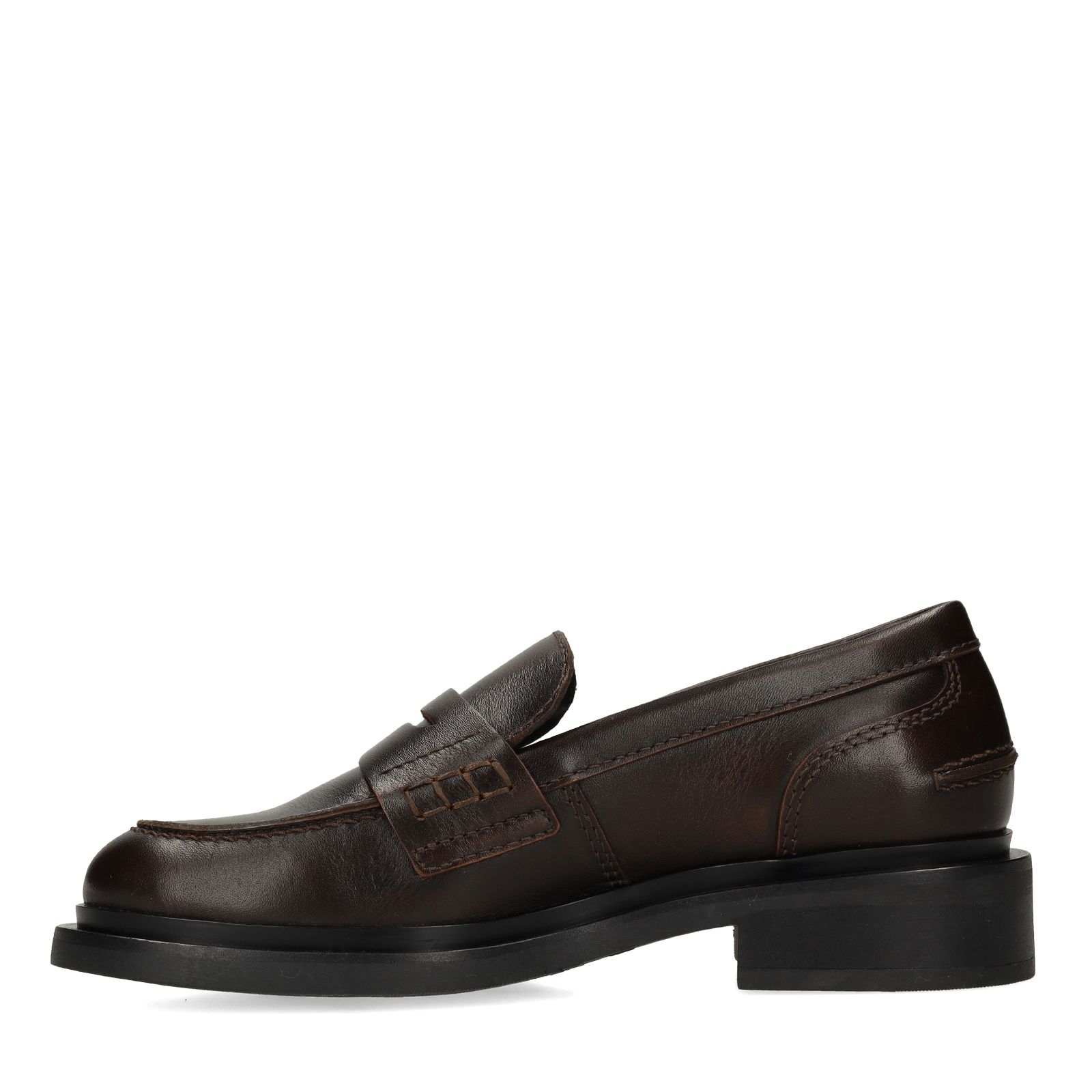Bruine leren loafers