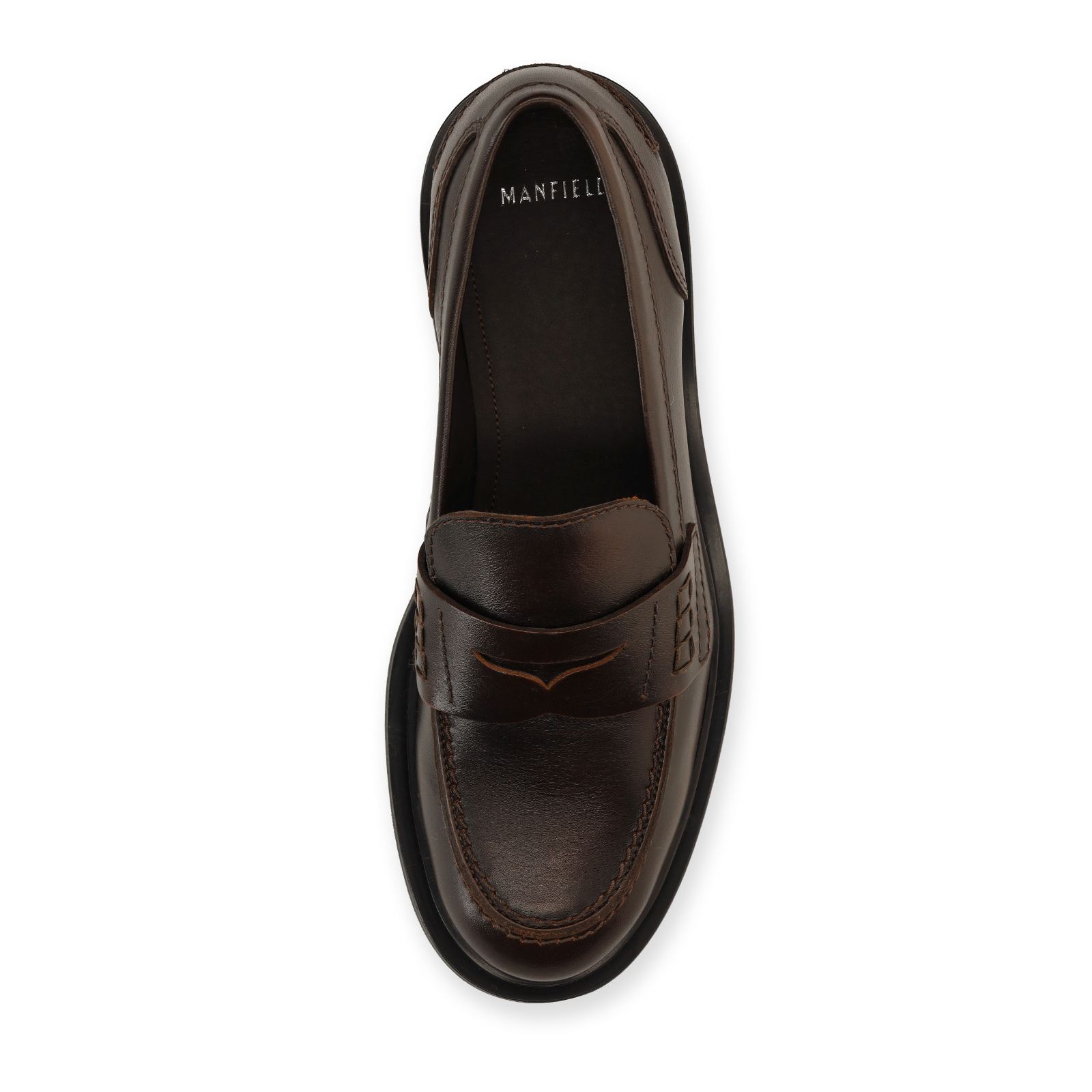 Bruine leren loafers