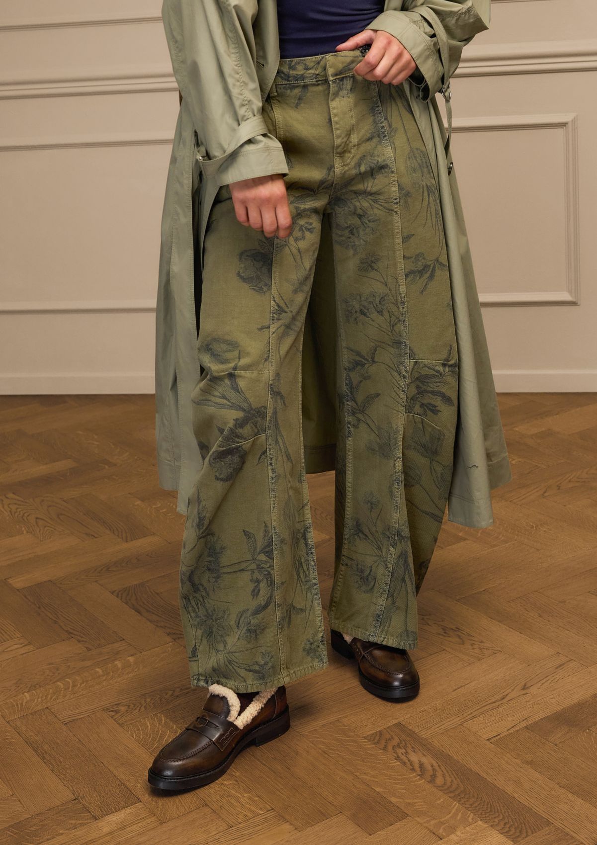 Braune Leder-Loafer mit Teddy-Details
