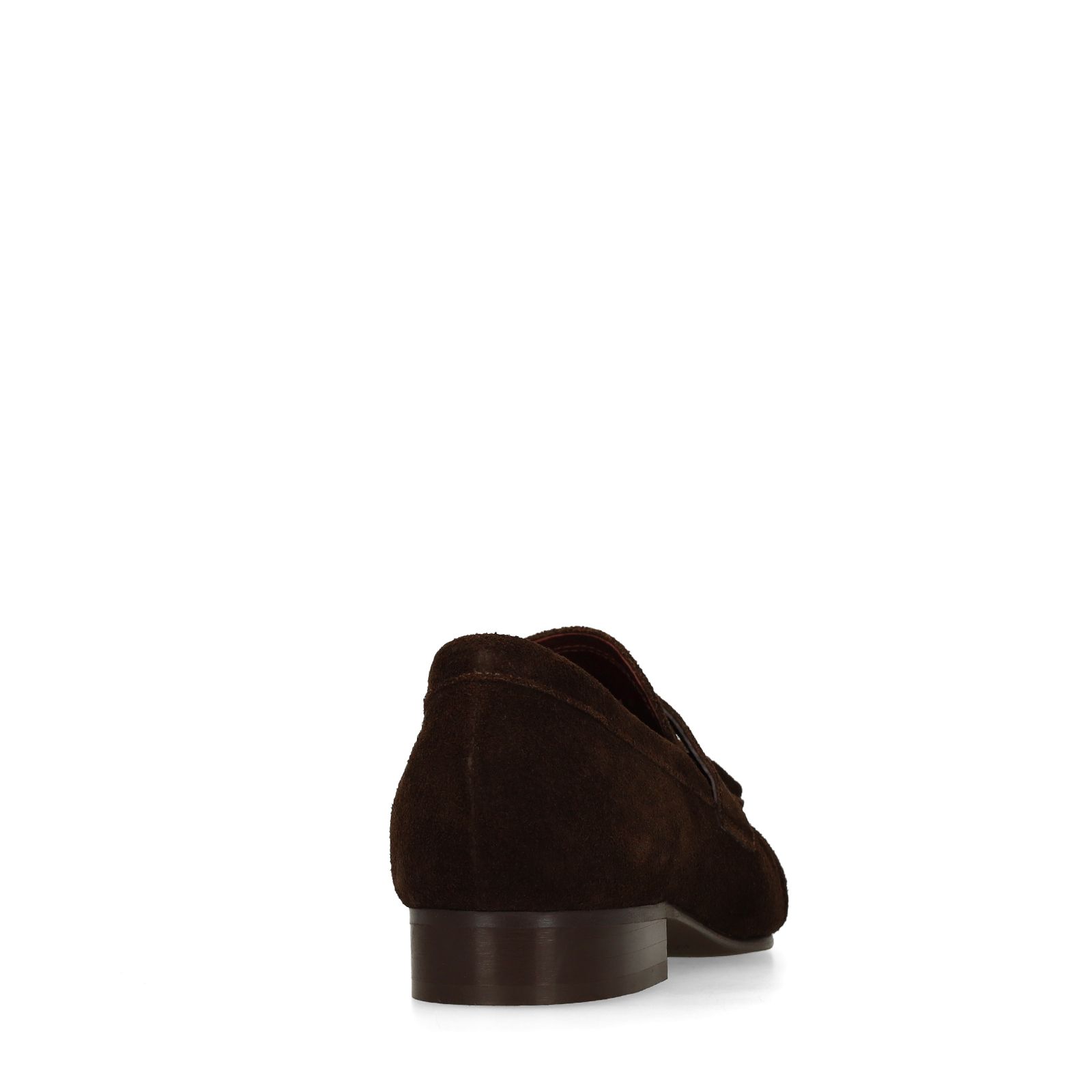 Donkerbruine suède loafers met kwastjes