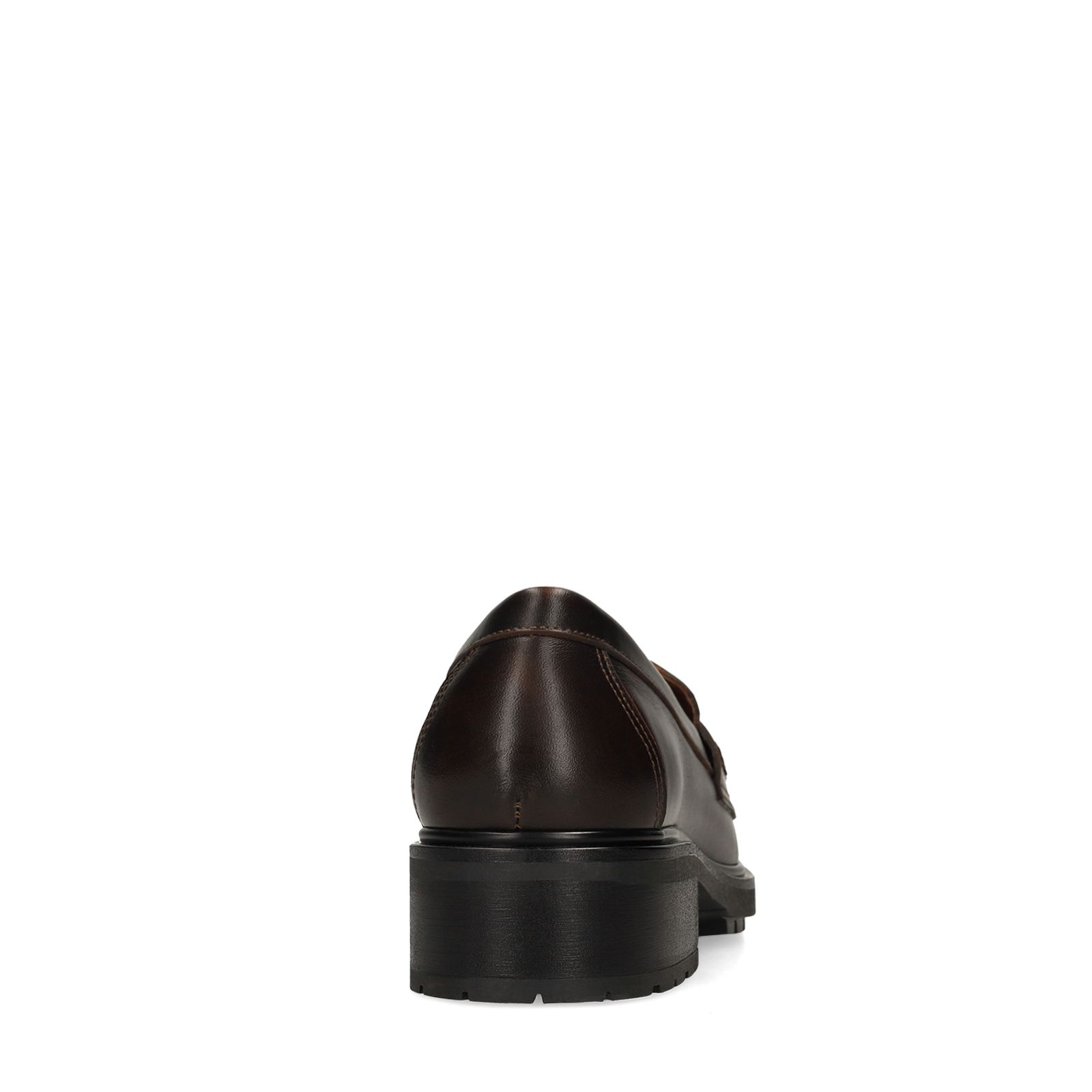 Bruine leren loafers met gouden chain