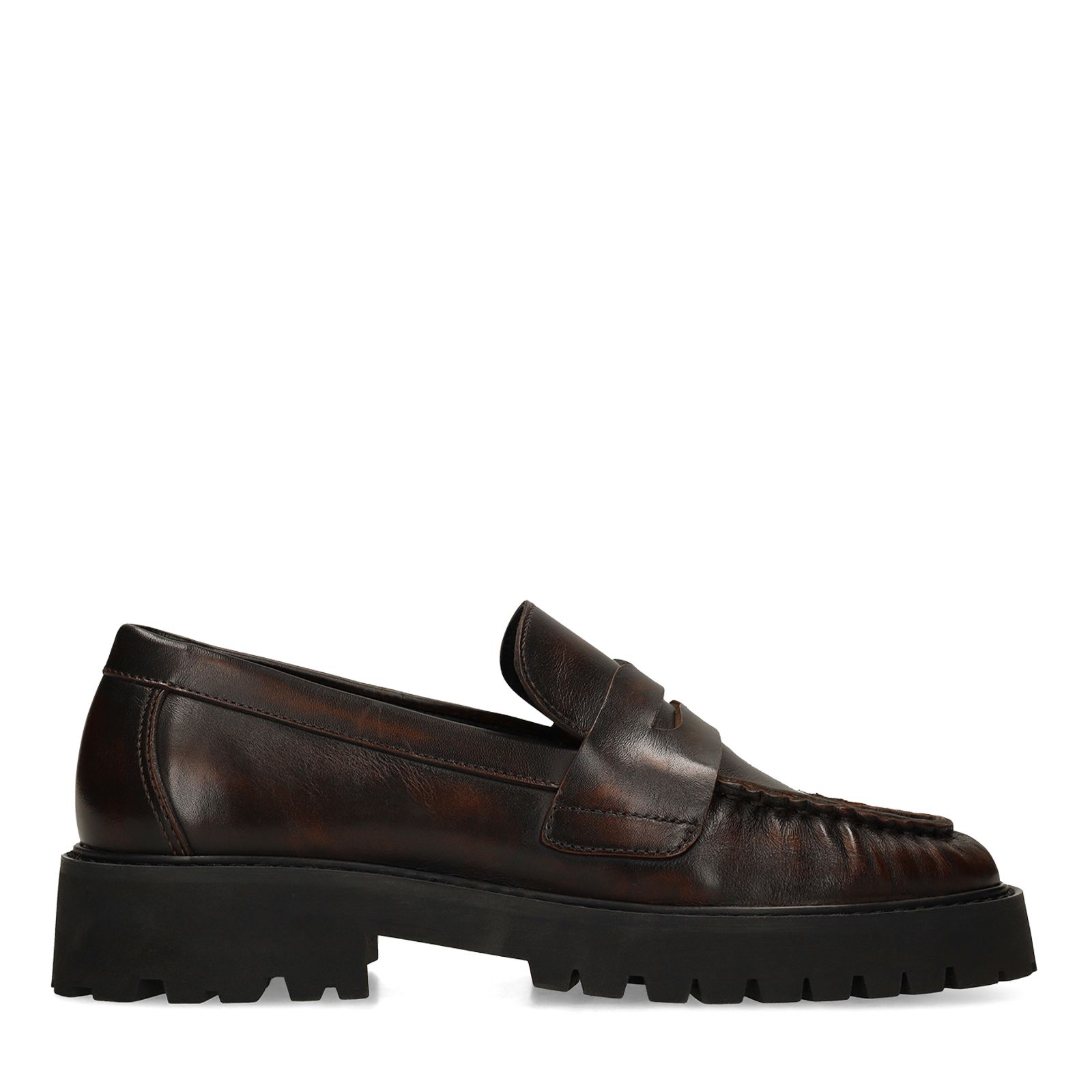 Bordeauxrote Statement-Loafer aus Leder