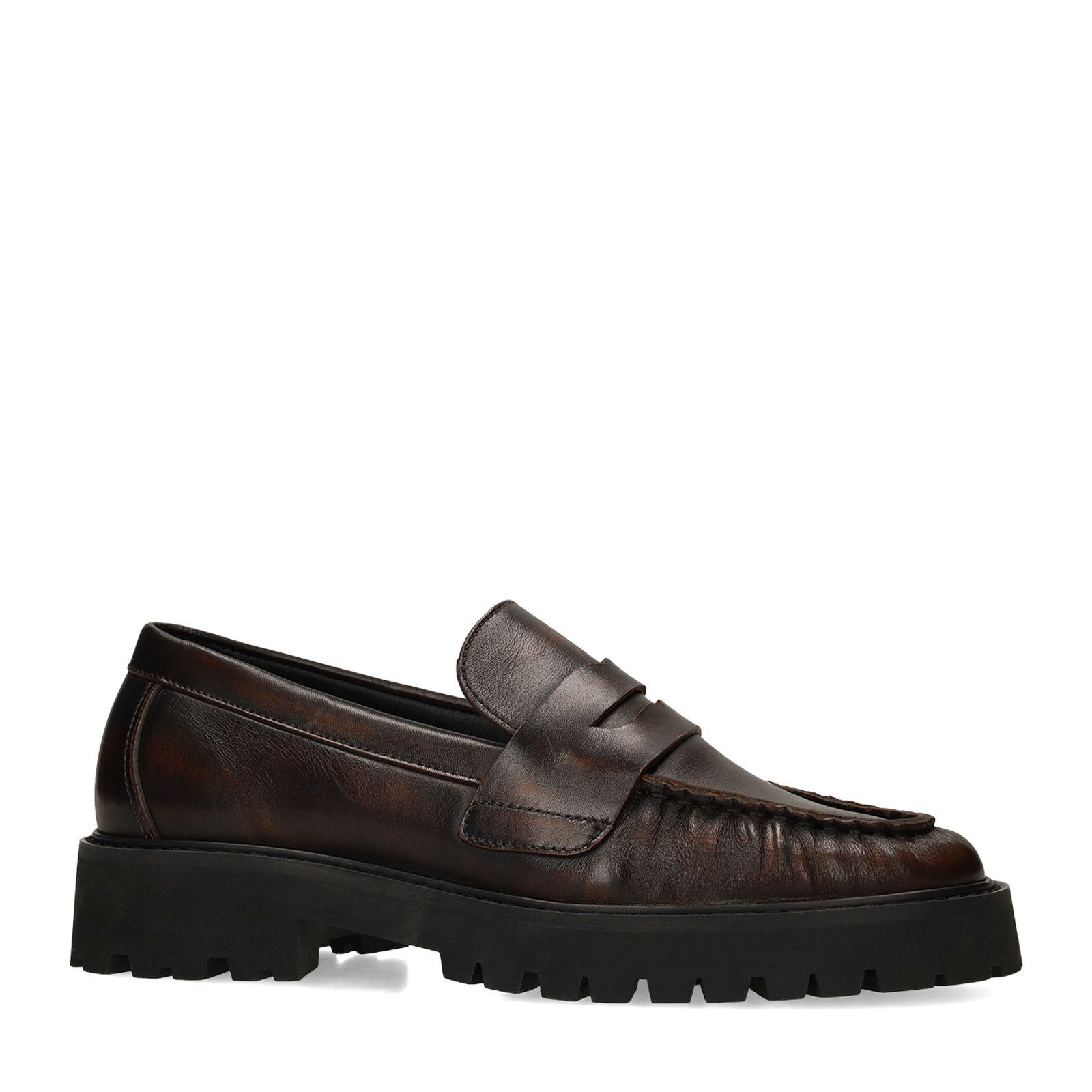 Bordeauxrote Statement-Loafer aus Leder