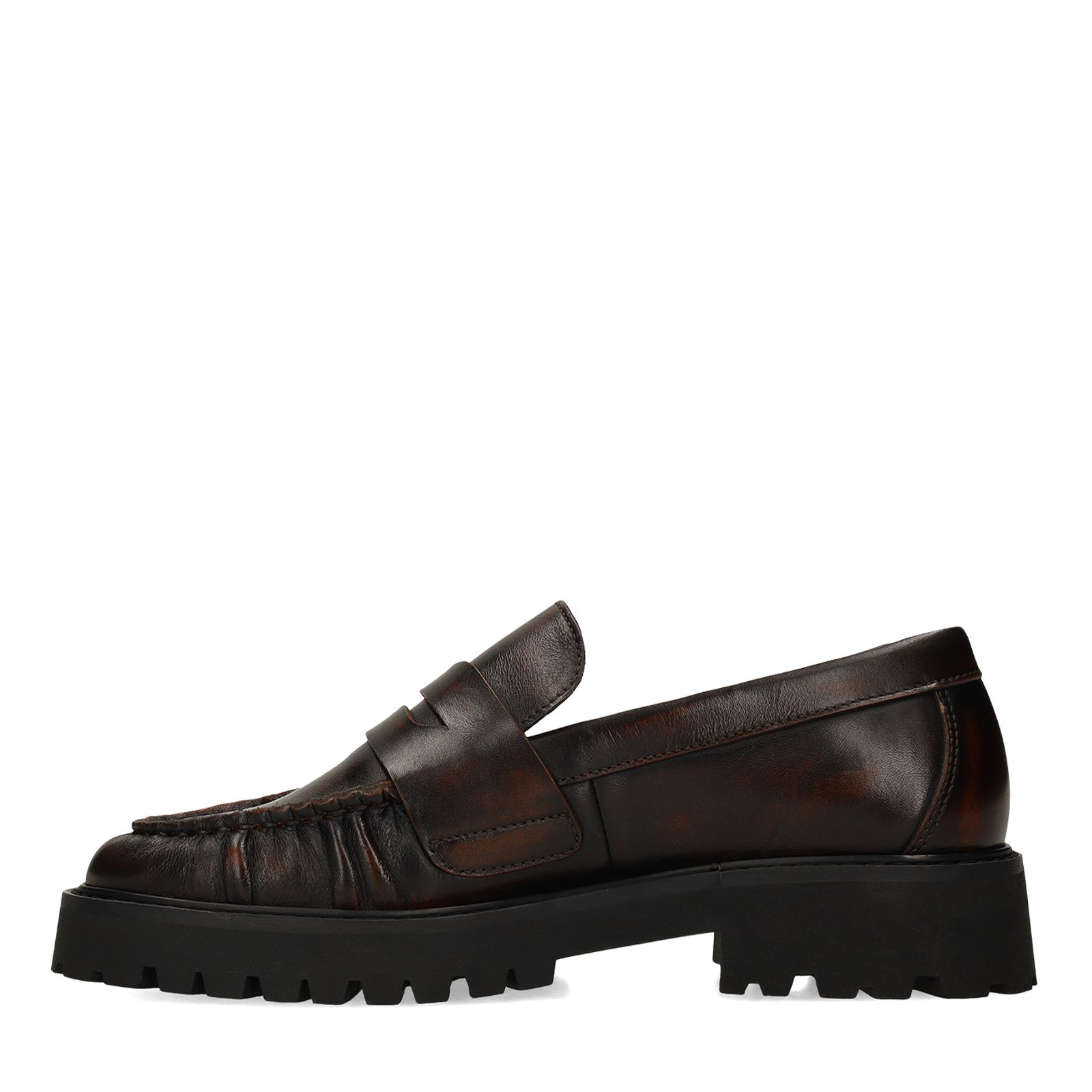 Bordeauxrote Statement-Loafer aus Leder