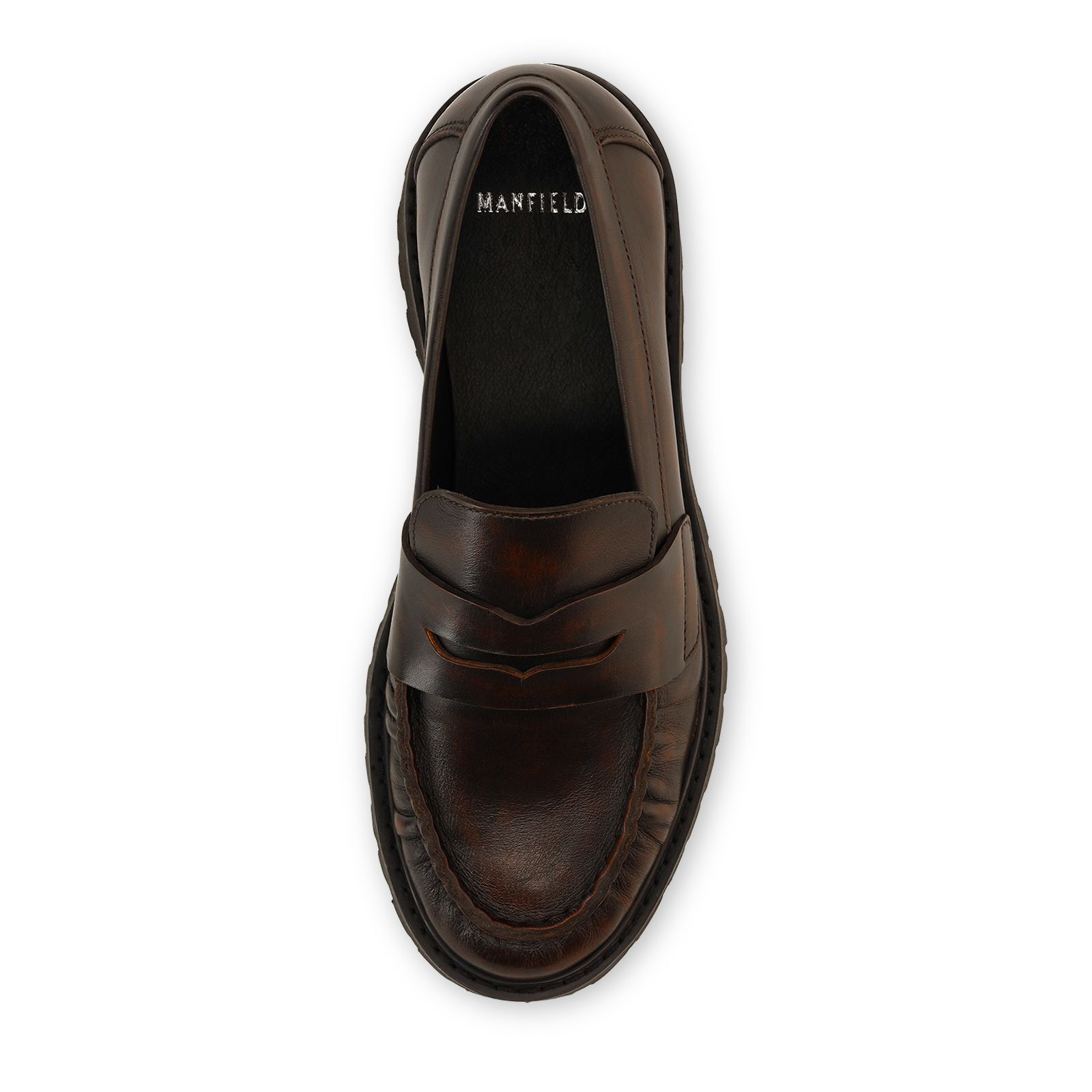 Bordeauxrote Statement-Loafer aus Leder