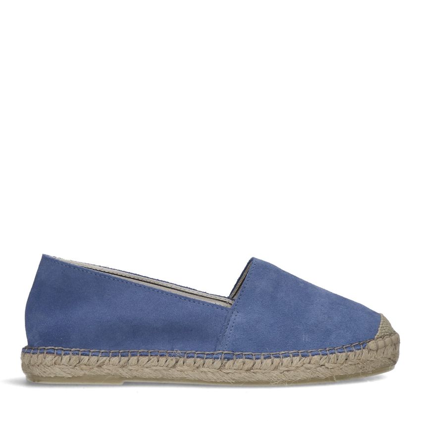 Blauwe suède espadrilles