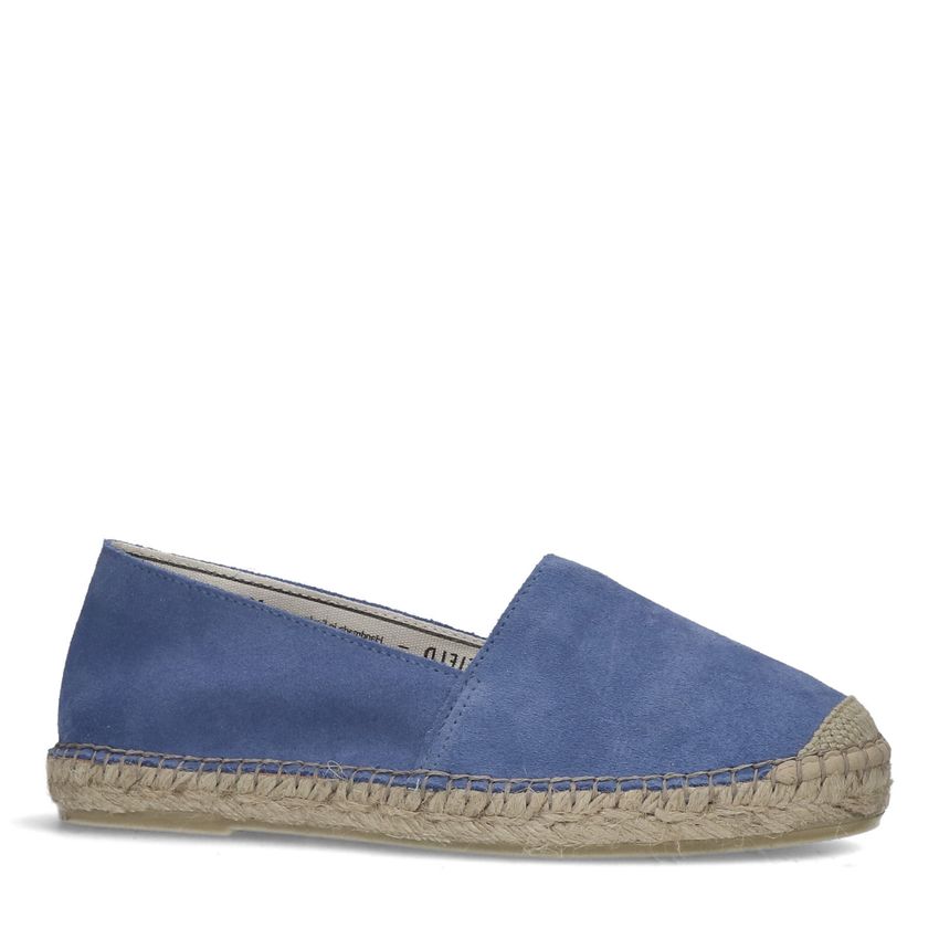 Blauwe suède espadrilles