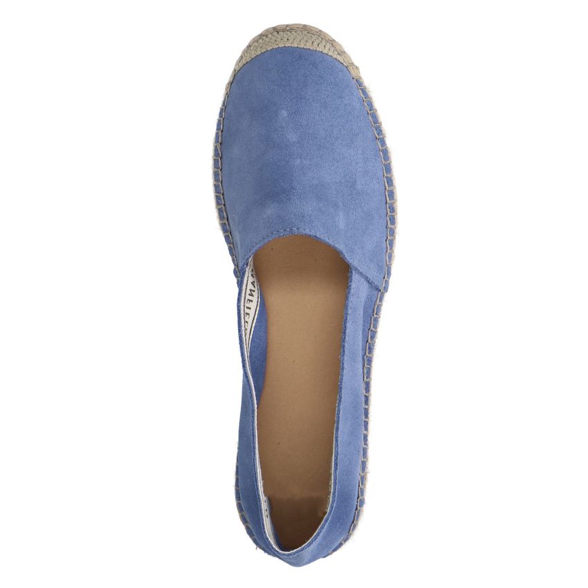 Blauwe suède espadrilles