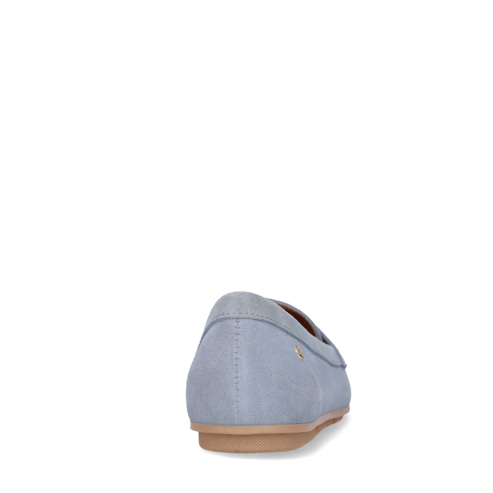 Blaue Veloursleder-Loafer mit Fransen