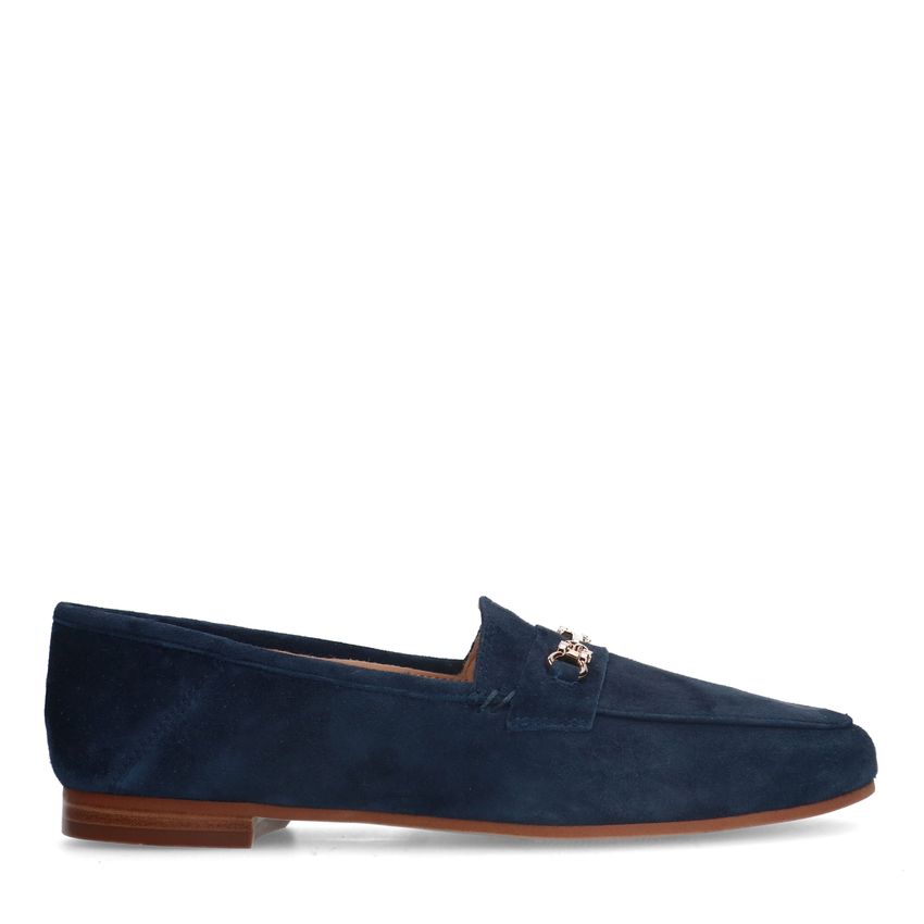 Blaue Veloursleder-Loafer