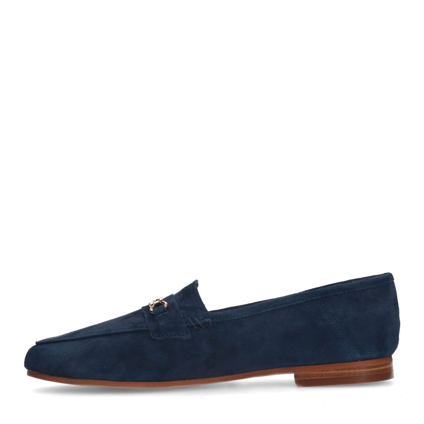 Blauwe suède loafers