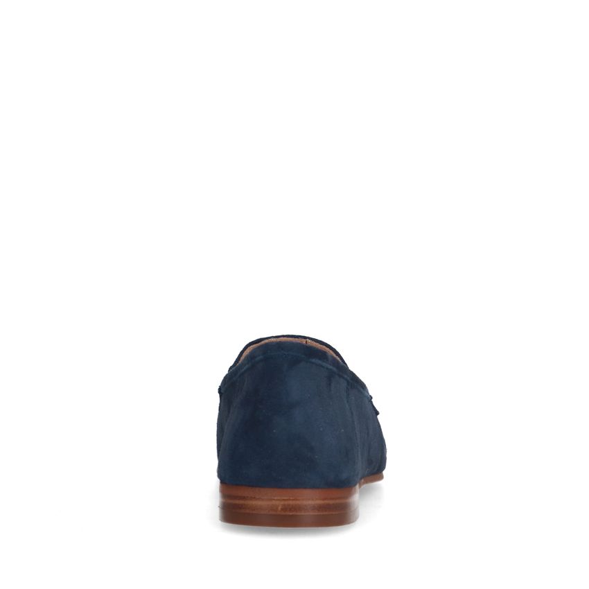 Blaue Veloursleder-Loafer