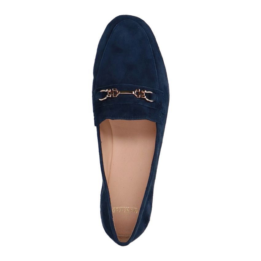 Blauwe suède loafers