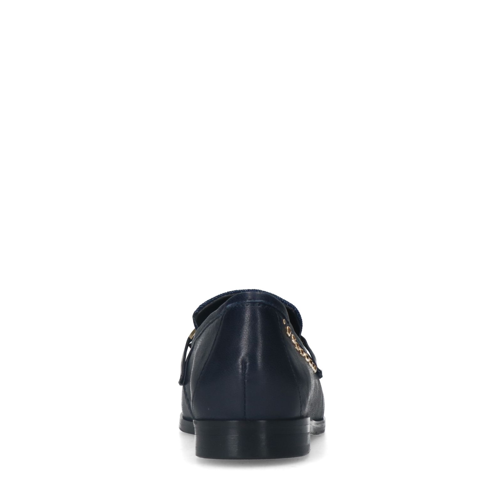 Blauwe leren loafers met details