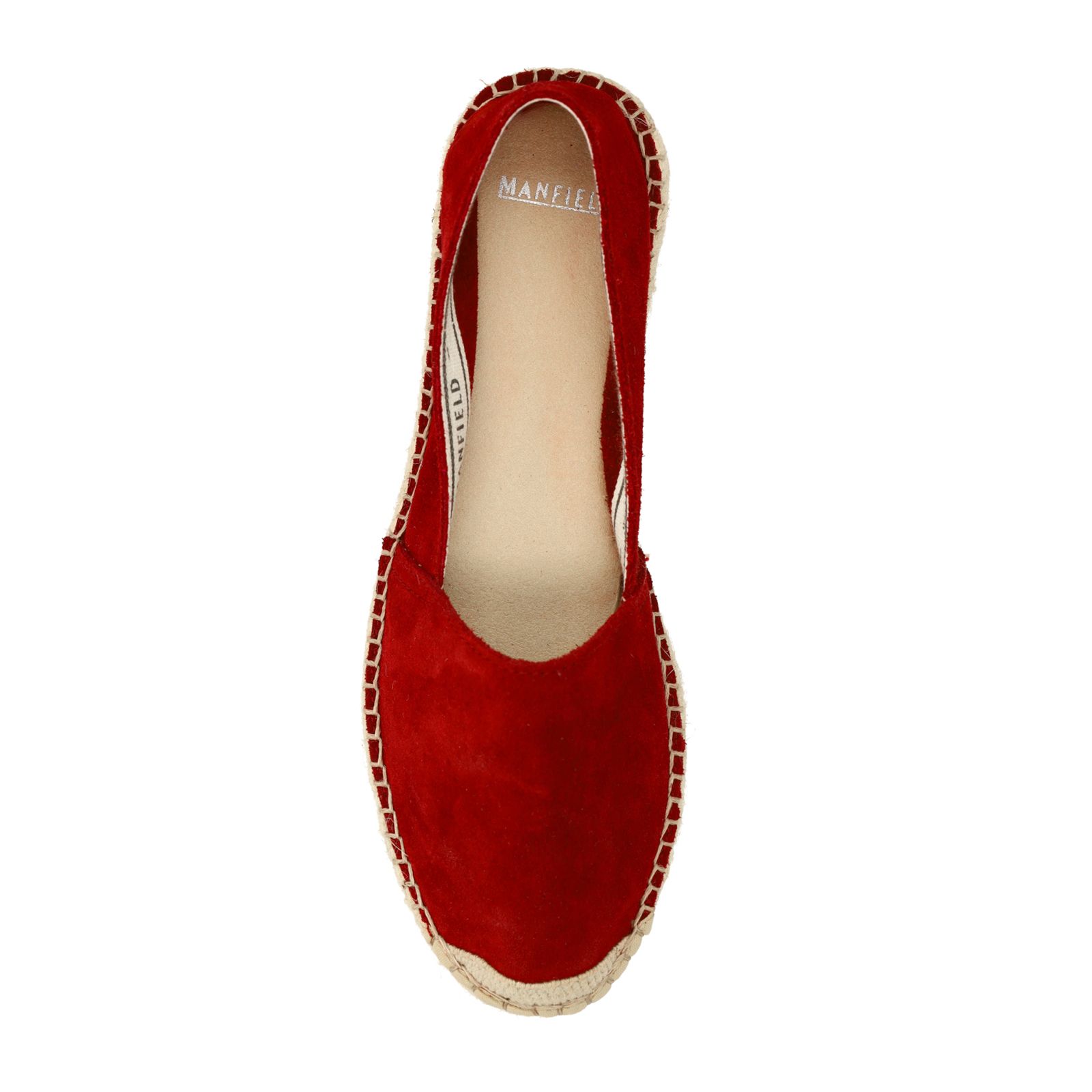 Bordeauxrote Veloursleder-Espadrilles