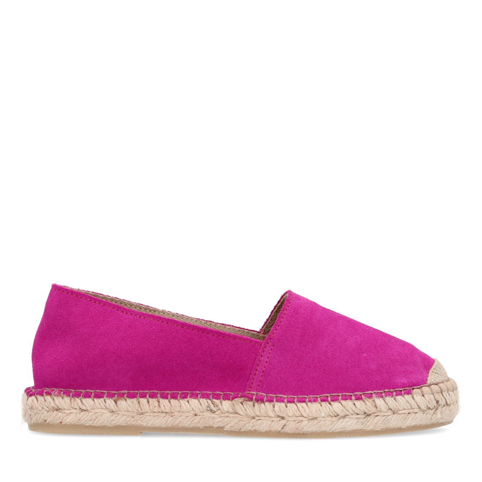 Roséfarbene Veloursleder-Espadrilles