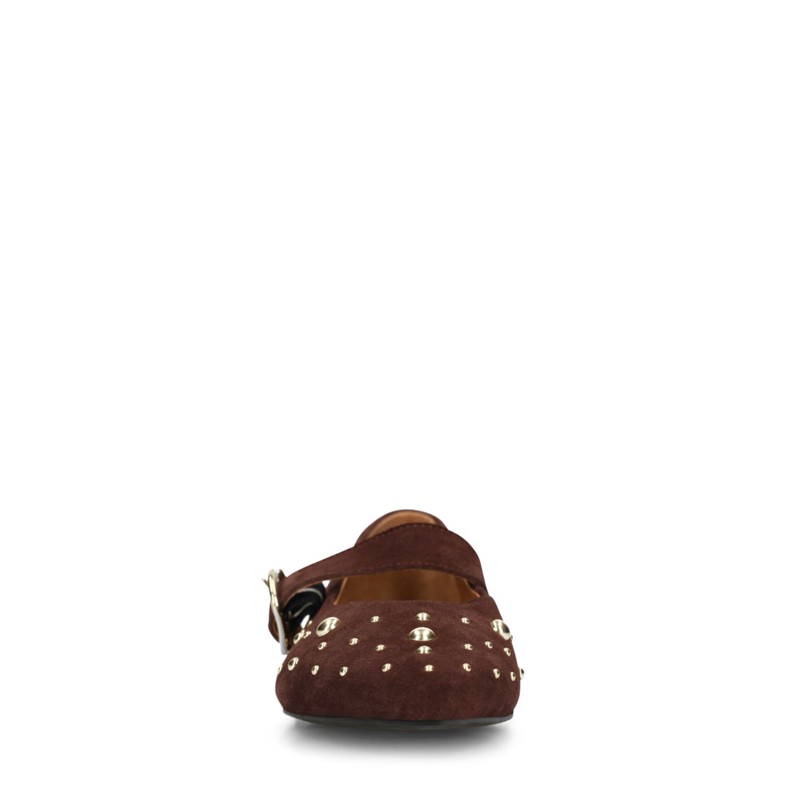 Bordeaux rode suède loafers met goudkleurige studs