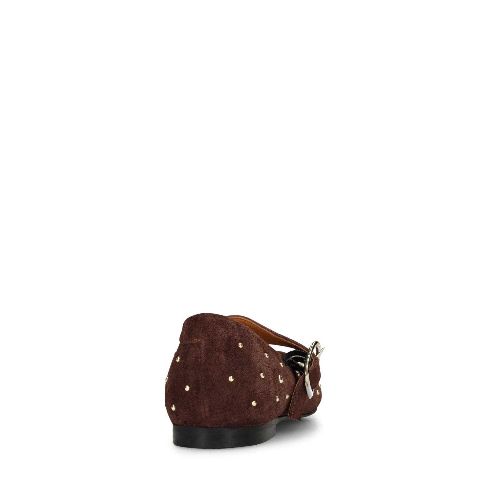 Bordeaux rode suède loafers met goudkleurige studs