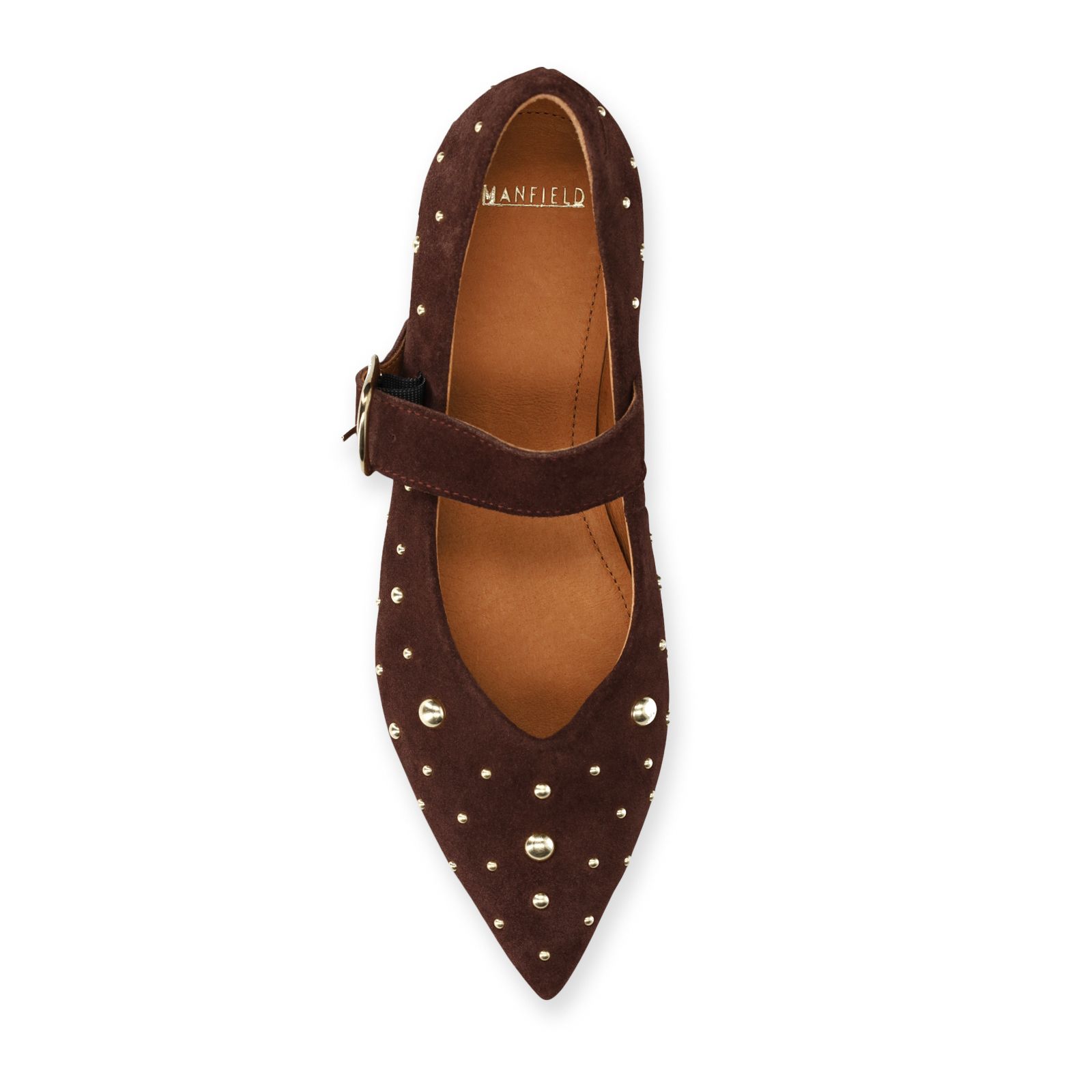 Bordeaux rode suède loafers met goudkleurige studs