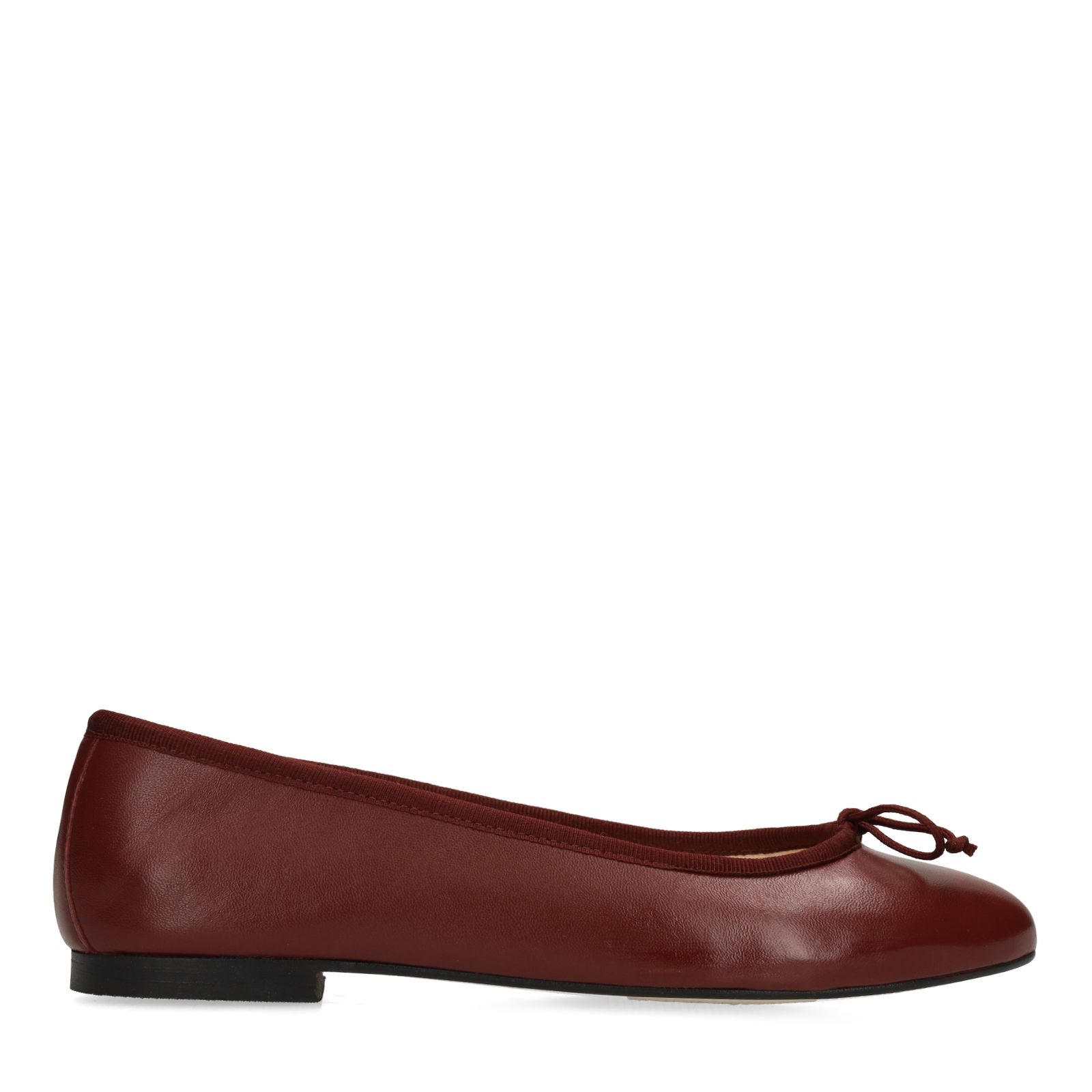 Bordeauxrote Leder-Ballerinas