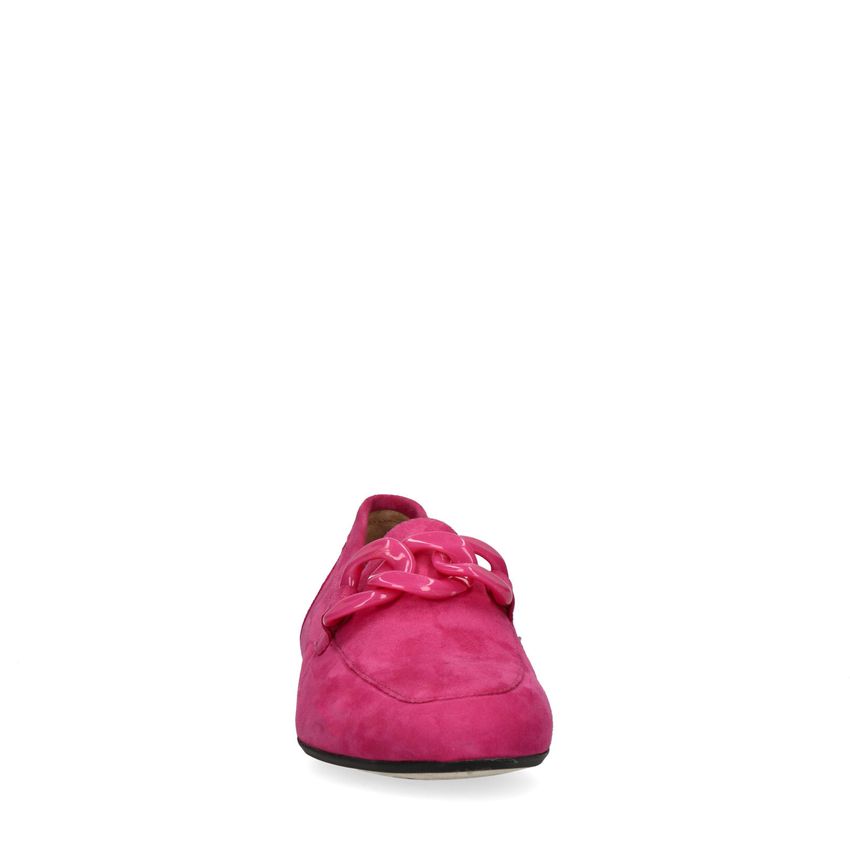 Roséfarbene Veloursleder-Loafer