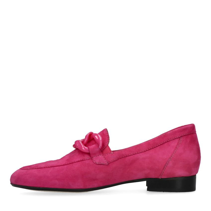 Roséfarbene Veloursleder-Loafer
