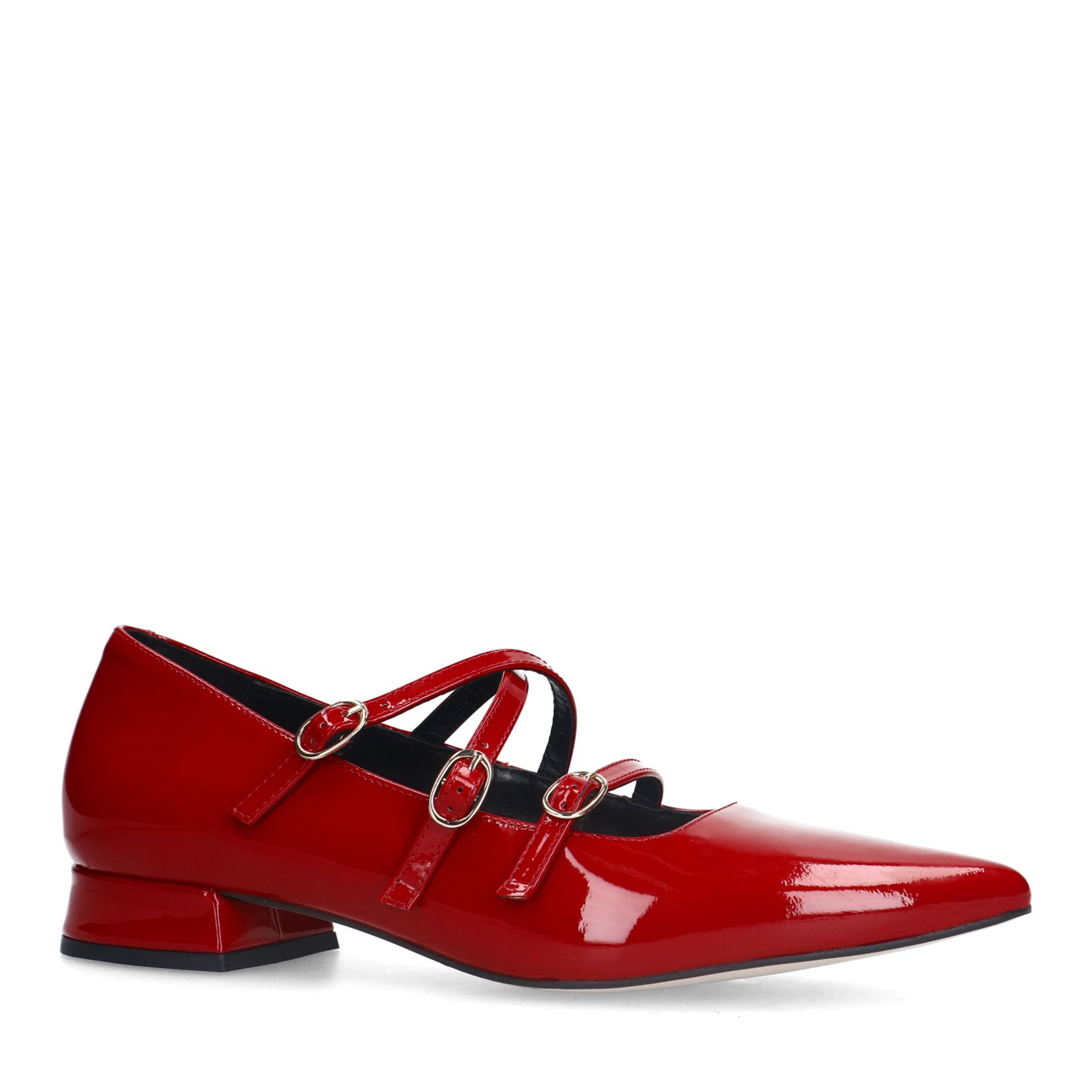 Rode lakleren loafers met hak