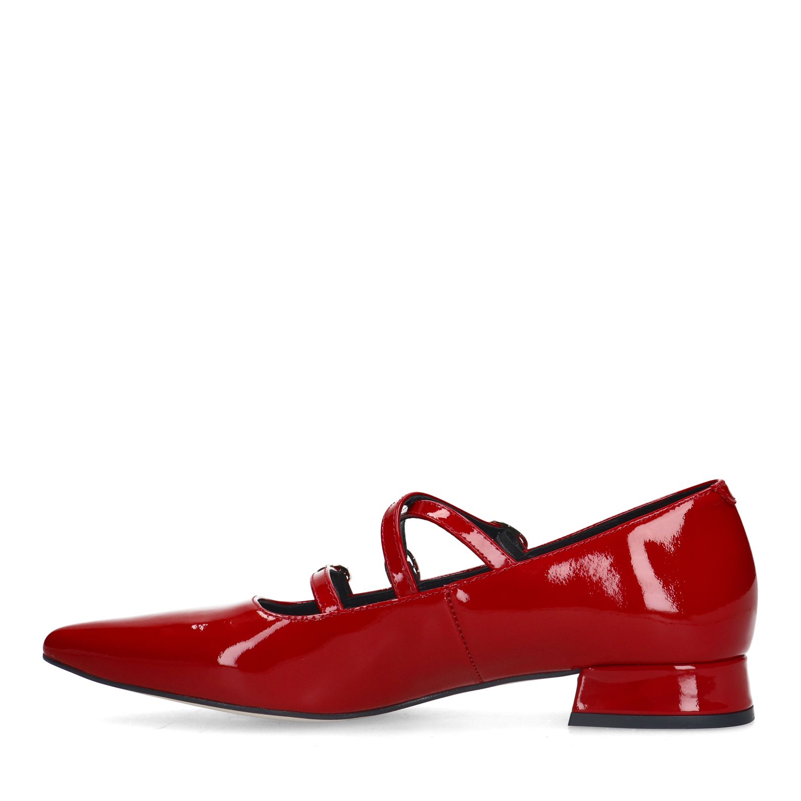 Rode lakleren loafers met hak