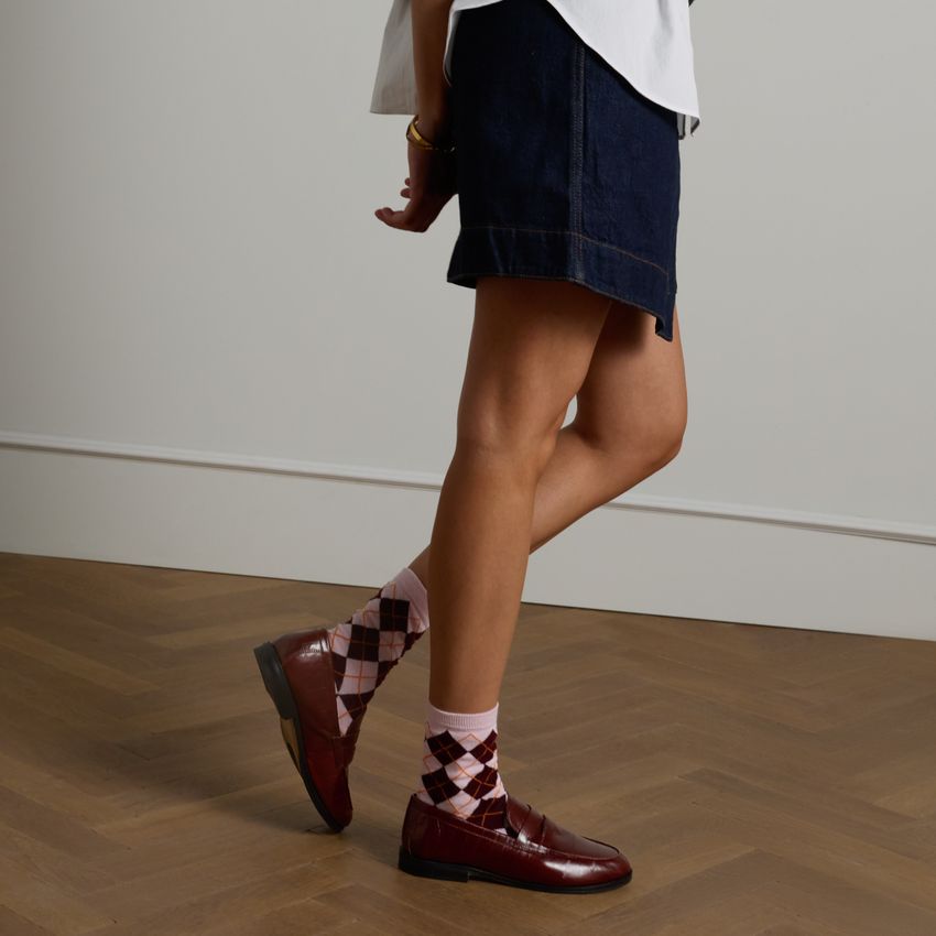 Burgundy leren loafers