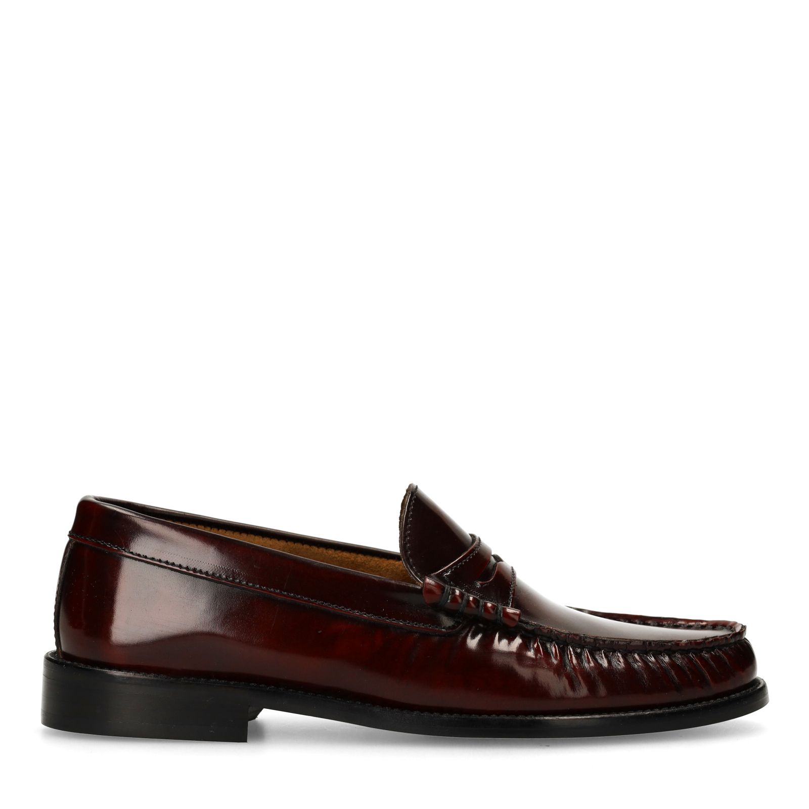 Bordeauxrote Leder-Loafer