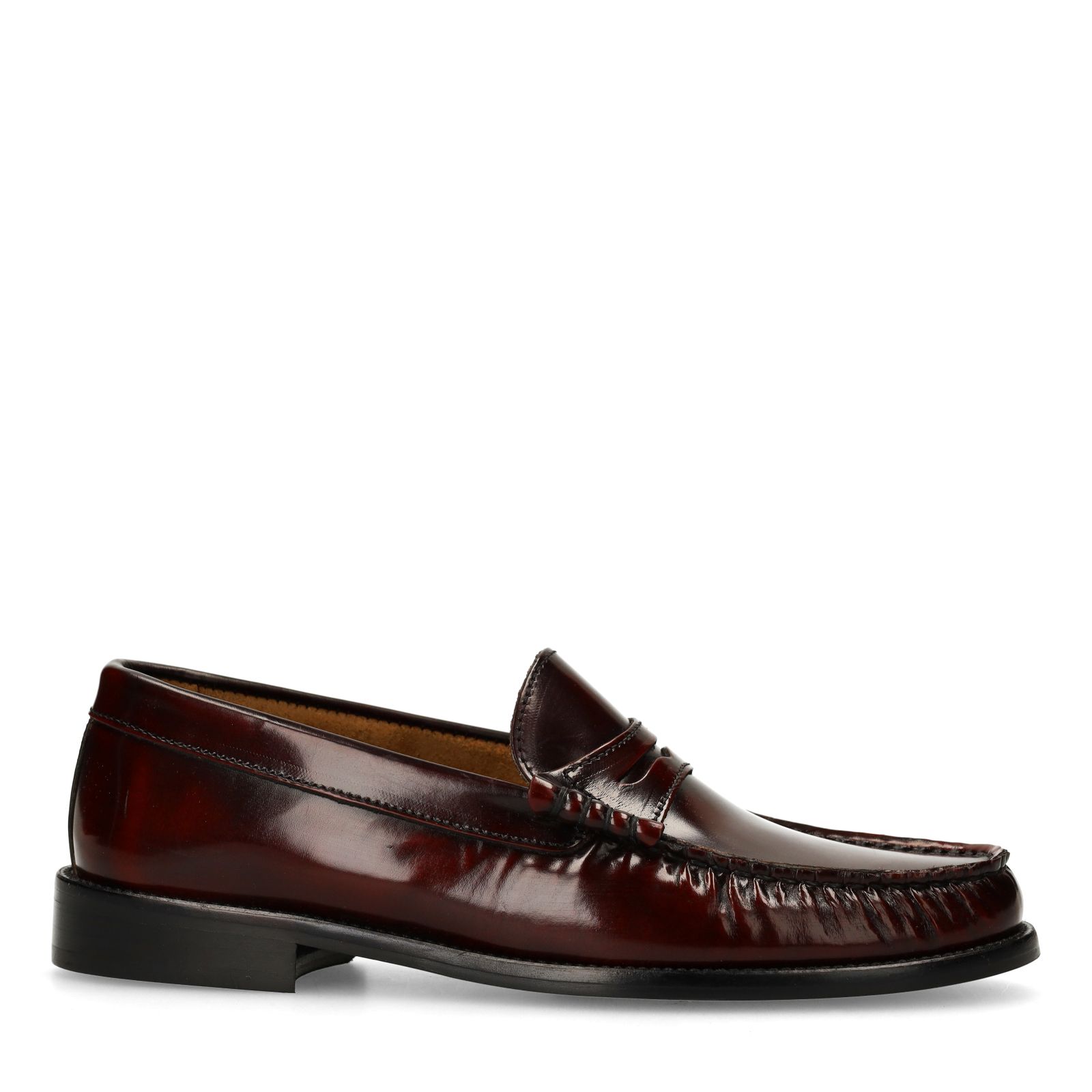 Bordeauxrote Leder-Loafer