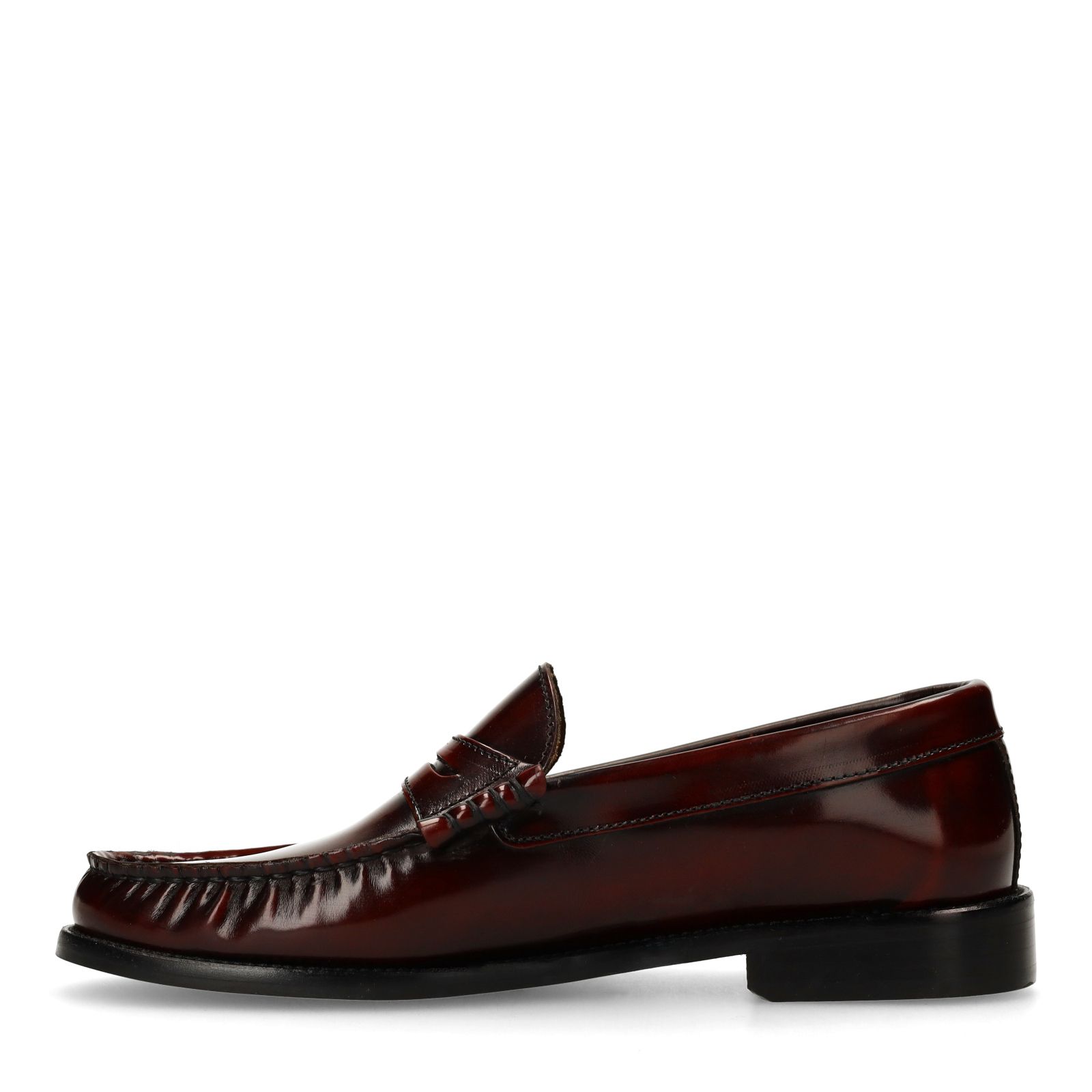 Bordeauxrote Leder-Loafer