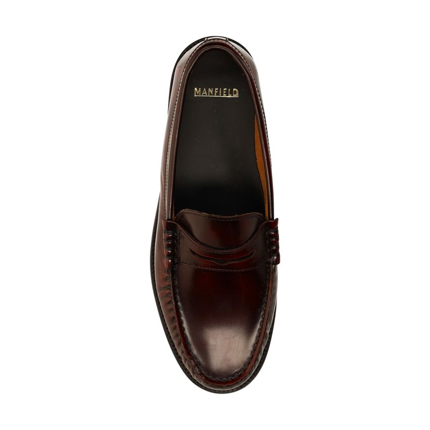 Burgundy leren loafers