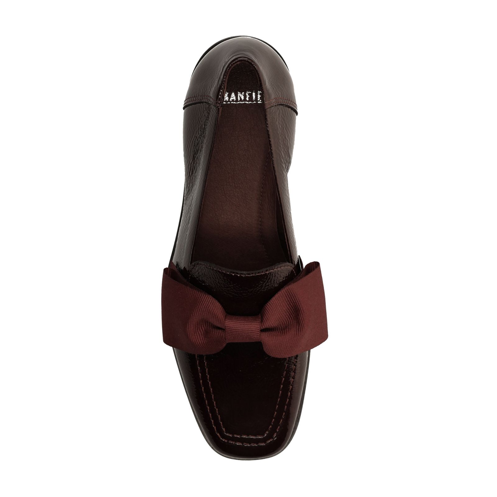 Burgundy lakleren loafers met strik