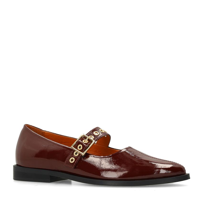Burgundy lakleren loafers
