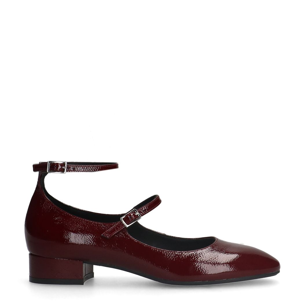 Bordeaux rode lak leren Mary Jane pumps
