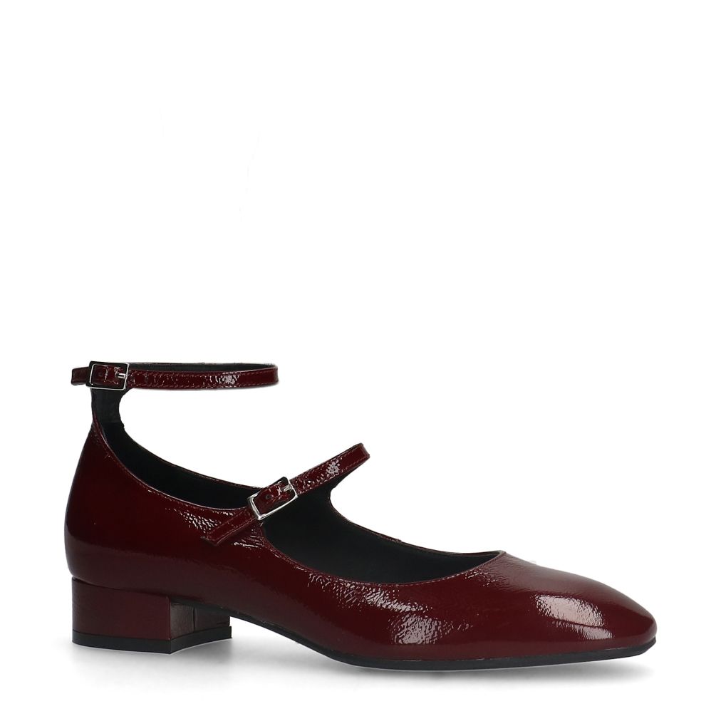 Bordeaux rode lak leren Mary Jane pumps