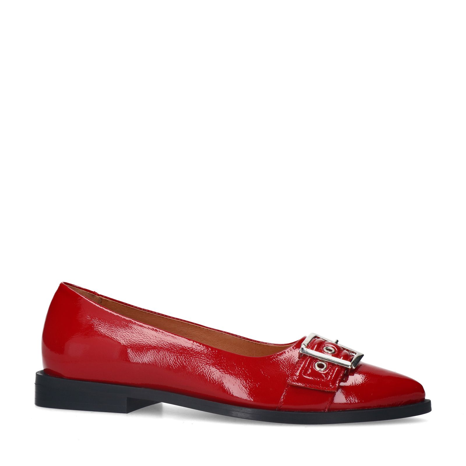 Rode leren loafers