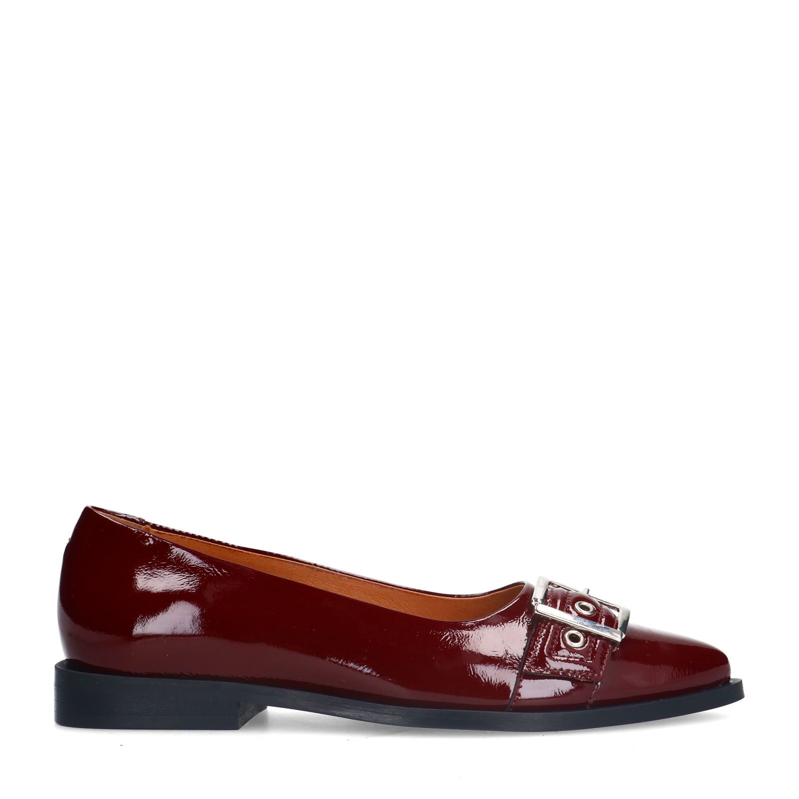 Bordeauxrote Lack-Ballerinas