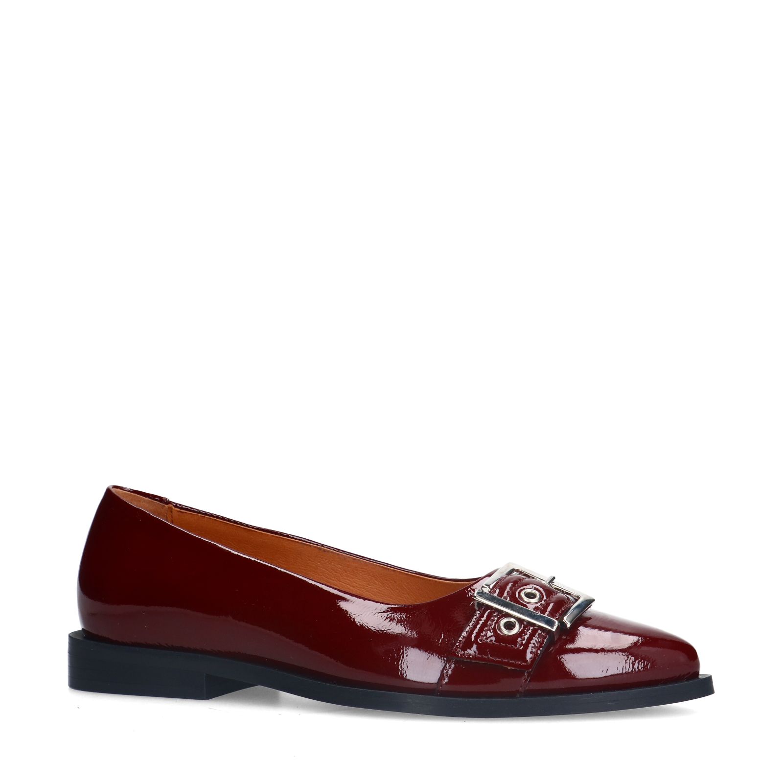 Bordeauxrote Lack-Ballerinas