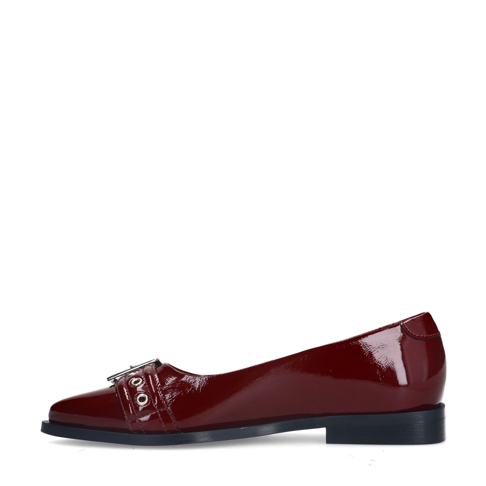 Bordeauxrote Lack-Ballerinas