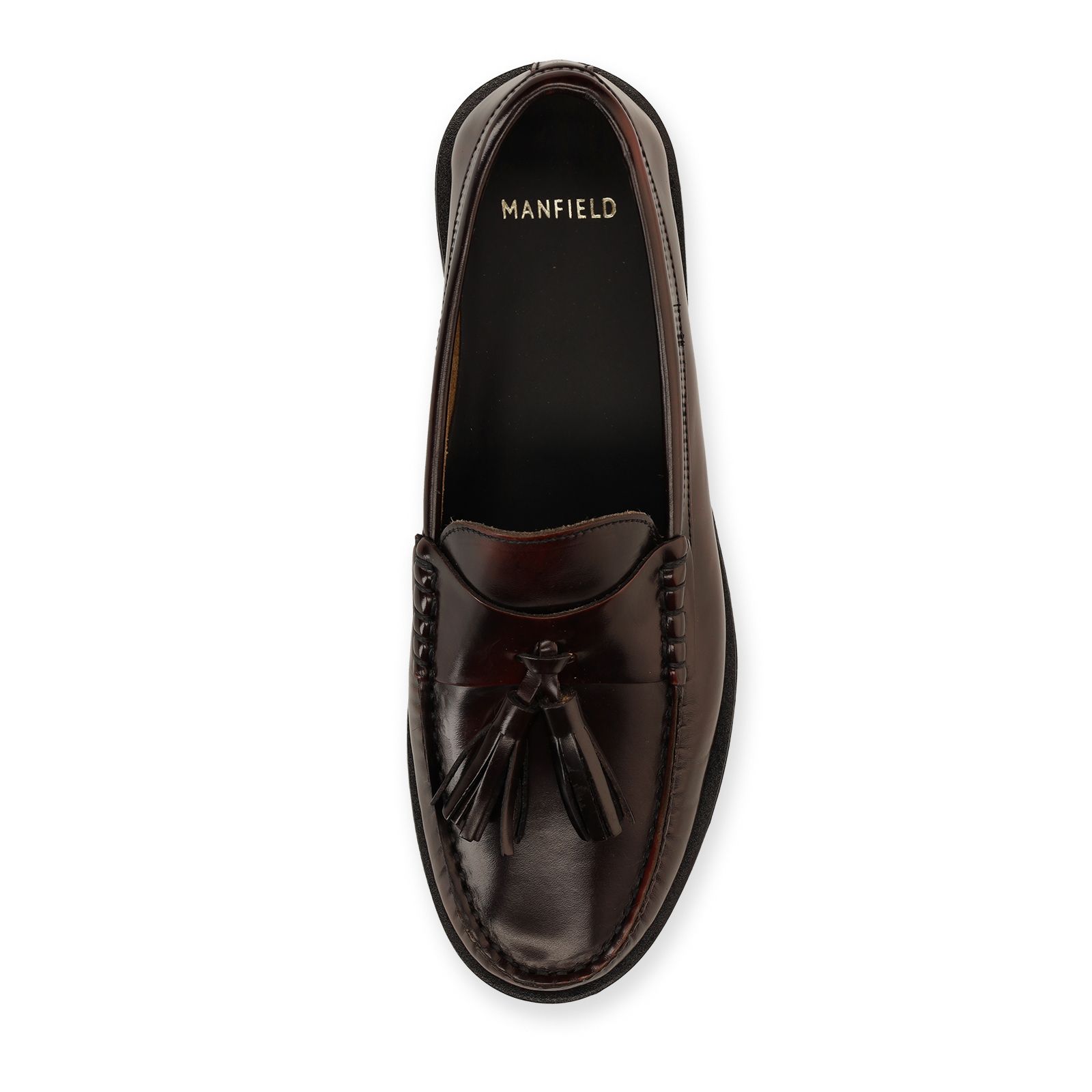 Bordeaux leren loafers met kwastjes