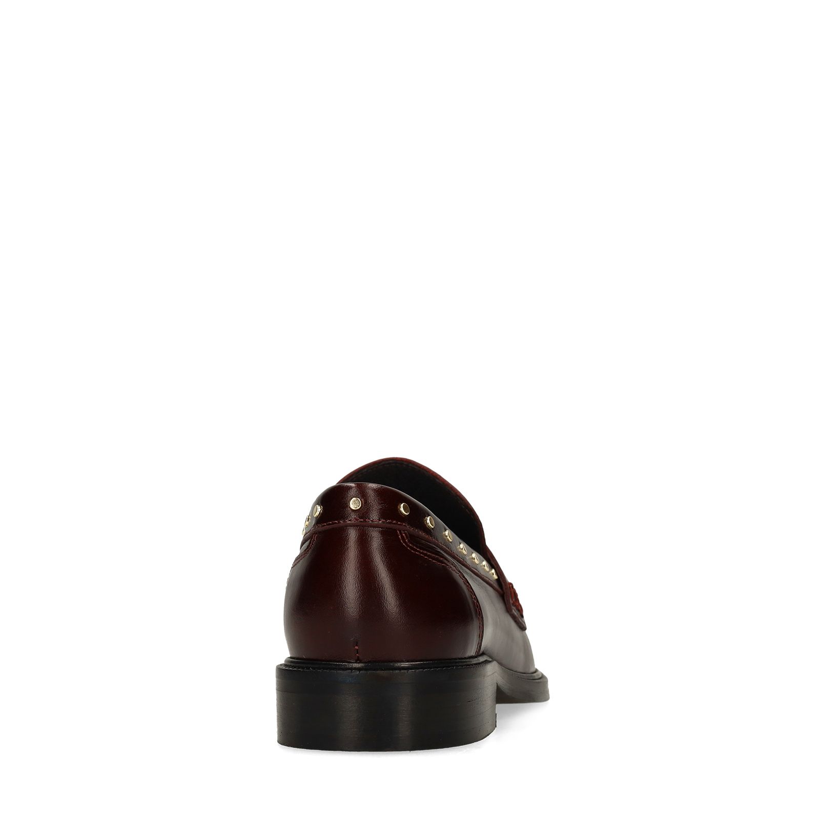 Bordeaux leren loafers met studs en kwastjes