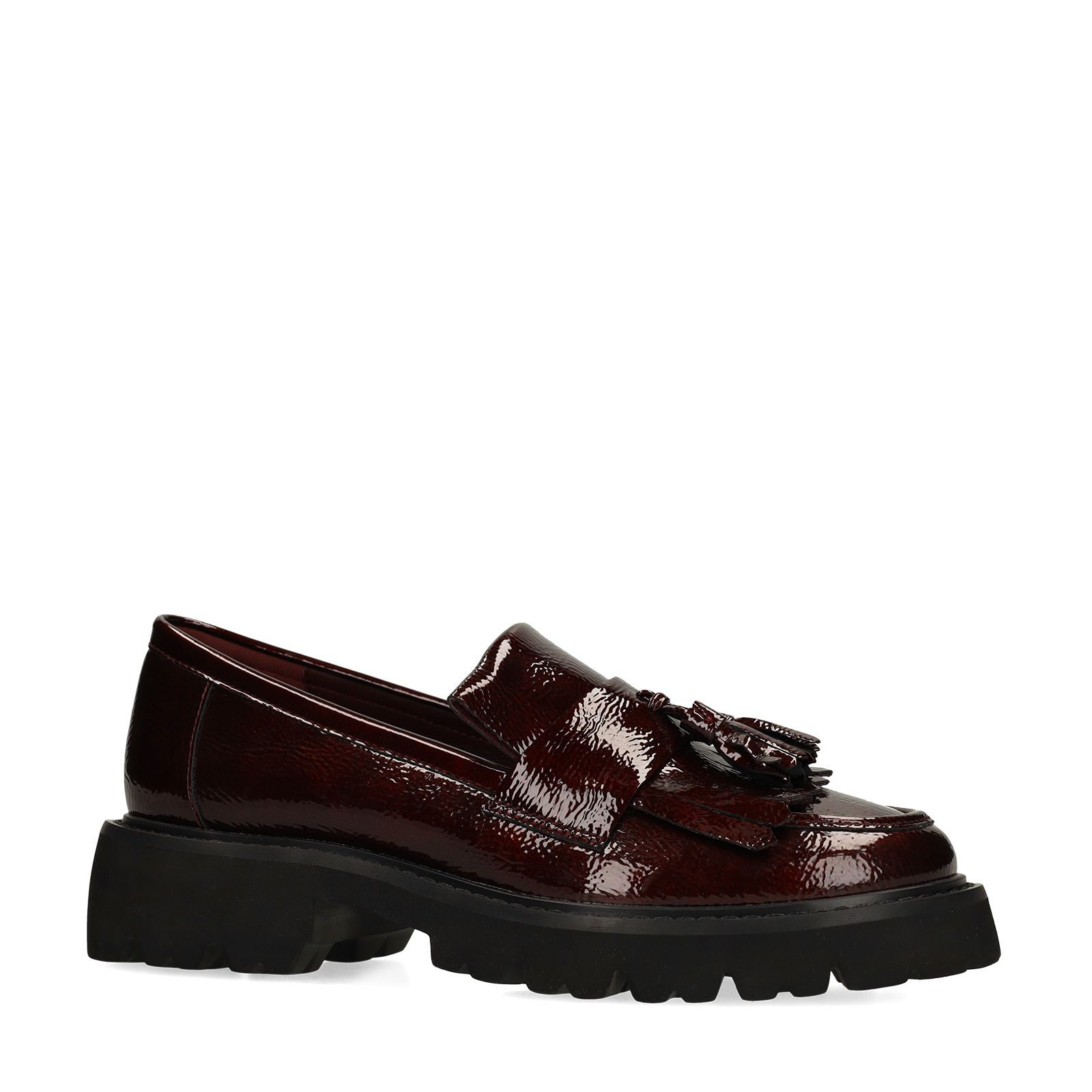 Bordeaux lakleren loafers met kwastjes